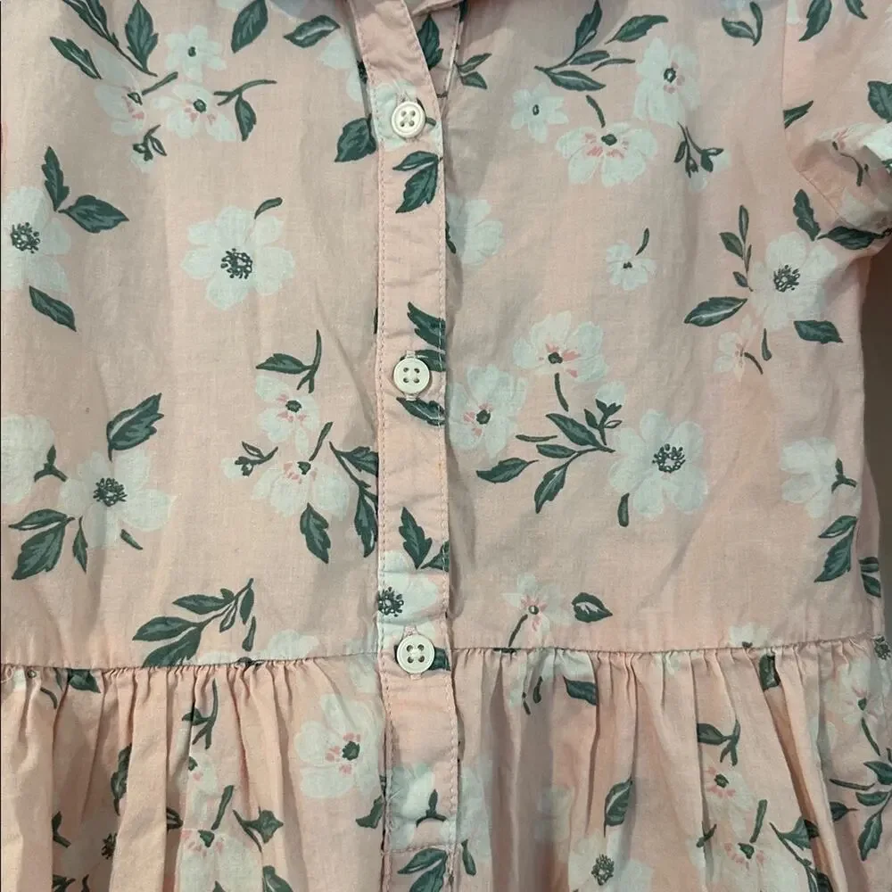 Carter’s 5T‎ Pink Floral Long Sleeve Collared Cotton Dress